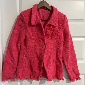 Frances Valentine Elle Fringe Blazer Pink Size XS